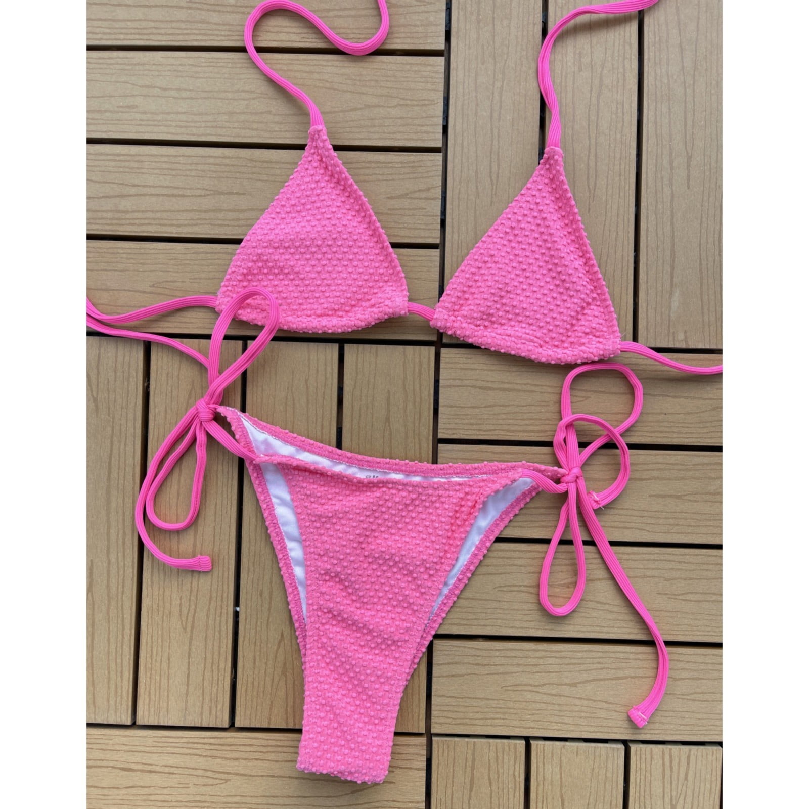 【SEASON BIKINI】【未使用未着用】 Moulin Rouge_B0 Women's Liquid Metallic Rainbow Bikini Sets Shiny String