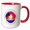 Red/White, variant on 3drose, Manhattan Beach, California. Life Is Better at the Beach Travel Gift, 11oz Two-tone Red Mug