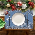 thumbnail image 4 of Puntoco Liquidación de suministros de cocina, tapete para comida navideña, mantel de lino blanco con estampado de muñeco de nieve de color sólido, tapete aislante para decoración navideña de resta, 4 of 5