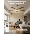 thumbnail image 4 of Ventilador de techo Hisummer Modern de 132 cm con luz y mando a distancia, color plateado, 4 of 7