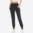 thumbnail image 2 of Women's Joggers Pants High Waisted Slim Fit Workout Pants Casual Solid Color Fitness Pants with Pockets Black,M, 2 of 5