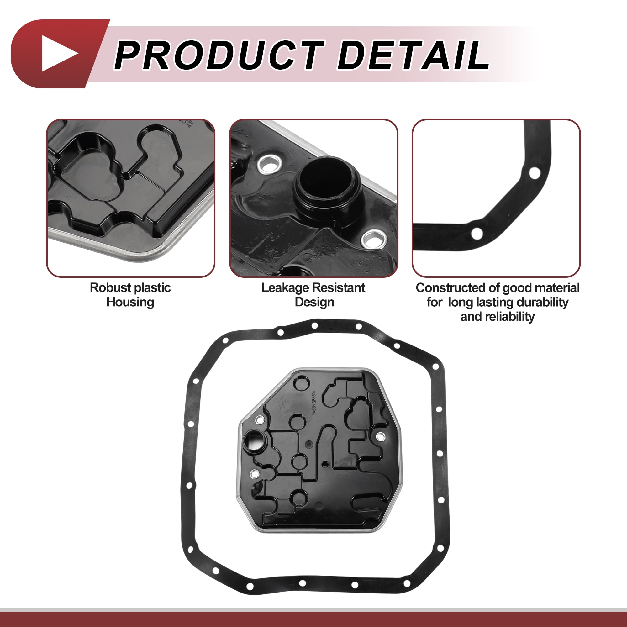 Unique Bargains 1Set Transmission Filter Gasket Kit for Toyota RAV4 13-16 Engine Automatic Transmission Filter Kit Gasket No.353300W030 Plastic, Metal, Filter paper