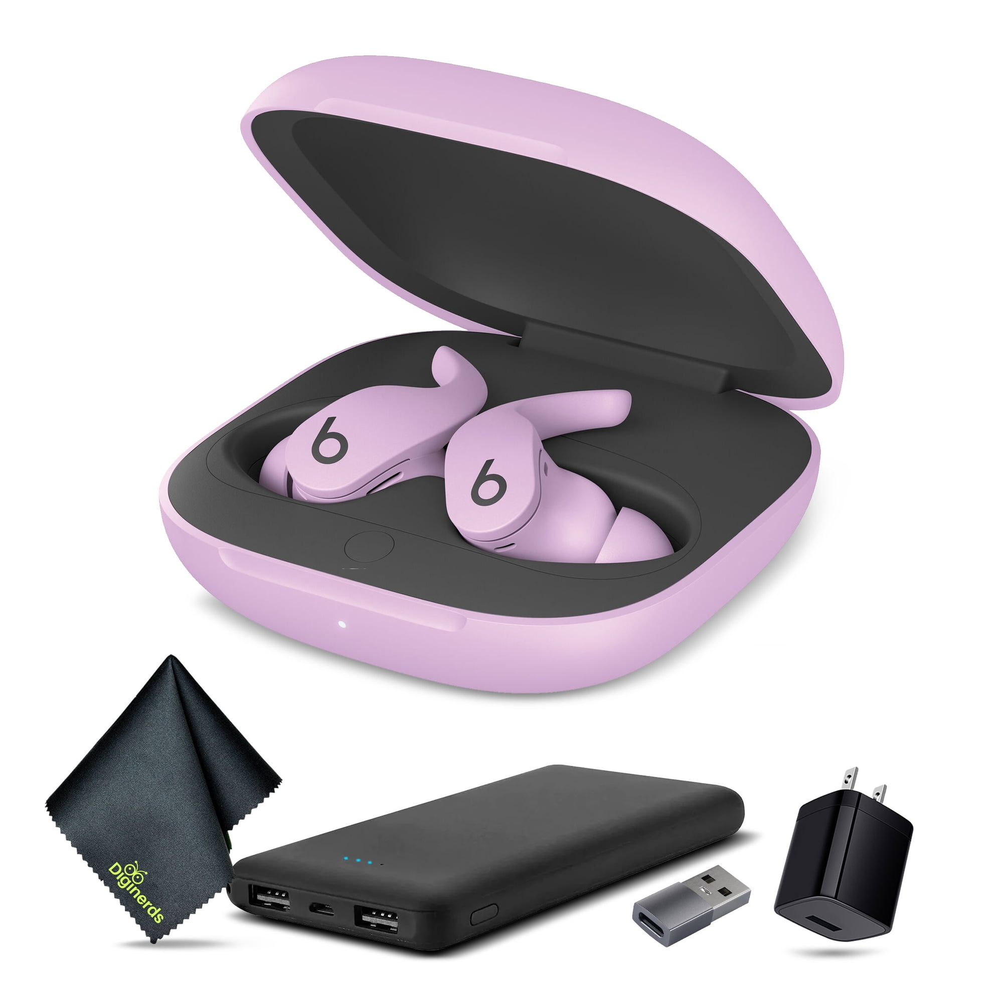 Beats Fit Pro Noise-Canceling True Wireless In-Ear Headphones (Purple) Bundle and Accessories