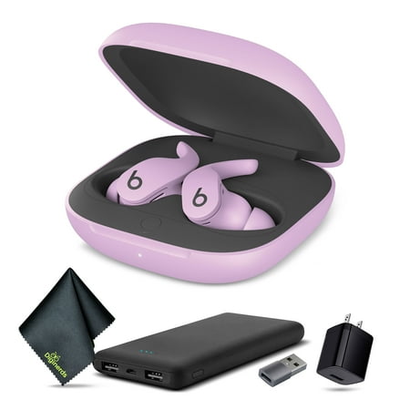 Beats Fit Pro Noise-Canceling True Wireless In-Ear Headphones (Purple) Bundle and Accessories