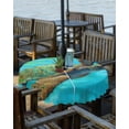 thumbnail image 2 of nqOlkjepod Sea Turtle Coastal Outdoor Tablecloth with Umbrella Hole & Zipper, Teal Green Beach Nautical Round Table Cover 54 Inch, Dining Waterproof Table Cloth Protector for Patio/Party/Picnic, 2 of 7