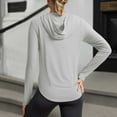 thumbnail image 4 of Razzly Long Sleeve Women Running Shirt Ladies Athletic Wear Light Long Sleeve Women Shirt Polyester Spandex Women's Athletic Tops Women's Fitness High Elasticity Quick Drying Yoga Running Sun(Grey,S), 4 of 5
