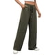 thumbnail image 2 of Pantalones Deportivos Anchos de Cintura Alta para Mujer, Holgados y con Cordón, A para Adolescentes Verde M, 2 of 9