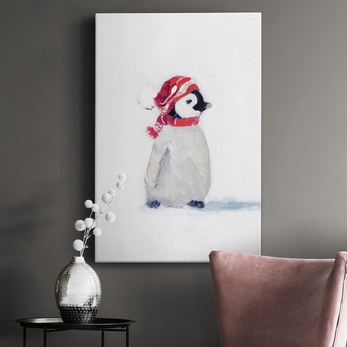 Wexford Home 8X12 Penguin Play I Premium Gallery Wrapped Canvas - Ready to Hang