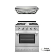 NXR 30" Stainless Steel Propane Gas Range with 4. 5 cu. ft. Convection Oven, Under Cabinet Hood Bundle SC3055 EH3019