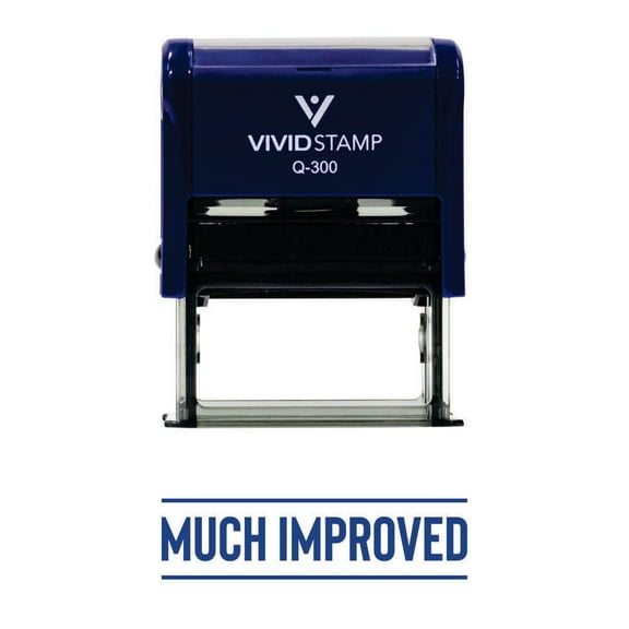 Vivid Stamp Much Improved Self-Inking Rubber Stamp (Blue Ink) - Large