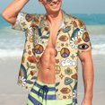 thumbnail image 7 of Kll Men'S Hawaiian Shirt Short Sleeve Button Down Beach Shirts-70s Hippie Style, 7 of 7