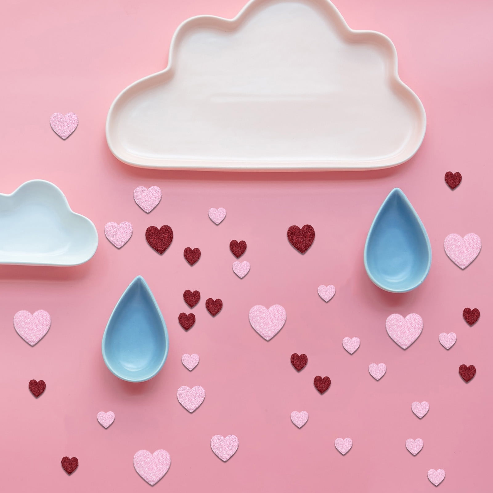 60 Pcs Glitter Foam Heart Stickers Self-Adhesive Valentine's Day Stickers for Scrapbooking DIY Crafts Home Decor