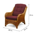 thumbnail image 2 of SK New Interiors Jam Lounge Armchair ECO Natural Rattan Wicker Handmade Design w/ Dark Brown Cushion, Colonial, 2 of 6