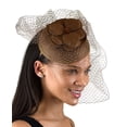 thumbnail image 2 of C.C Women's Elegant Cocktail Fashion Mesh Sinamay Fascinator Headband, 28001 Pecan, 2 of 3