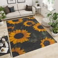 thumbnail image 2 of Yellow Sunflower Area Rug, Watercolor Floral Texture Farmhouse Rugs, with Anti-Slip Backing Washable Indoor Carpet for Living Room Entryway Bedroom Dormitory-2x3ft, 2 of 7