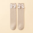 thumbnail image 2 of Xijirk Girls Heart Bow Calf Socks Vertical Ribbed Cute Decorative Toddler Socks for Little Girls 0-12 Years, 2 of 4