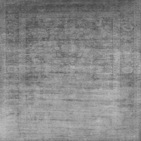 Ahgly Company Indoor Square Oriental Gray Industrial Area Rugs, 4' Square
