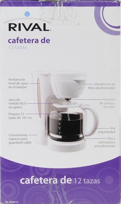 Rival 12 Cup White Coffee Maker