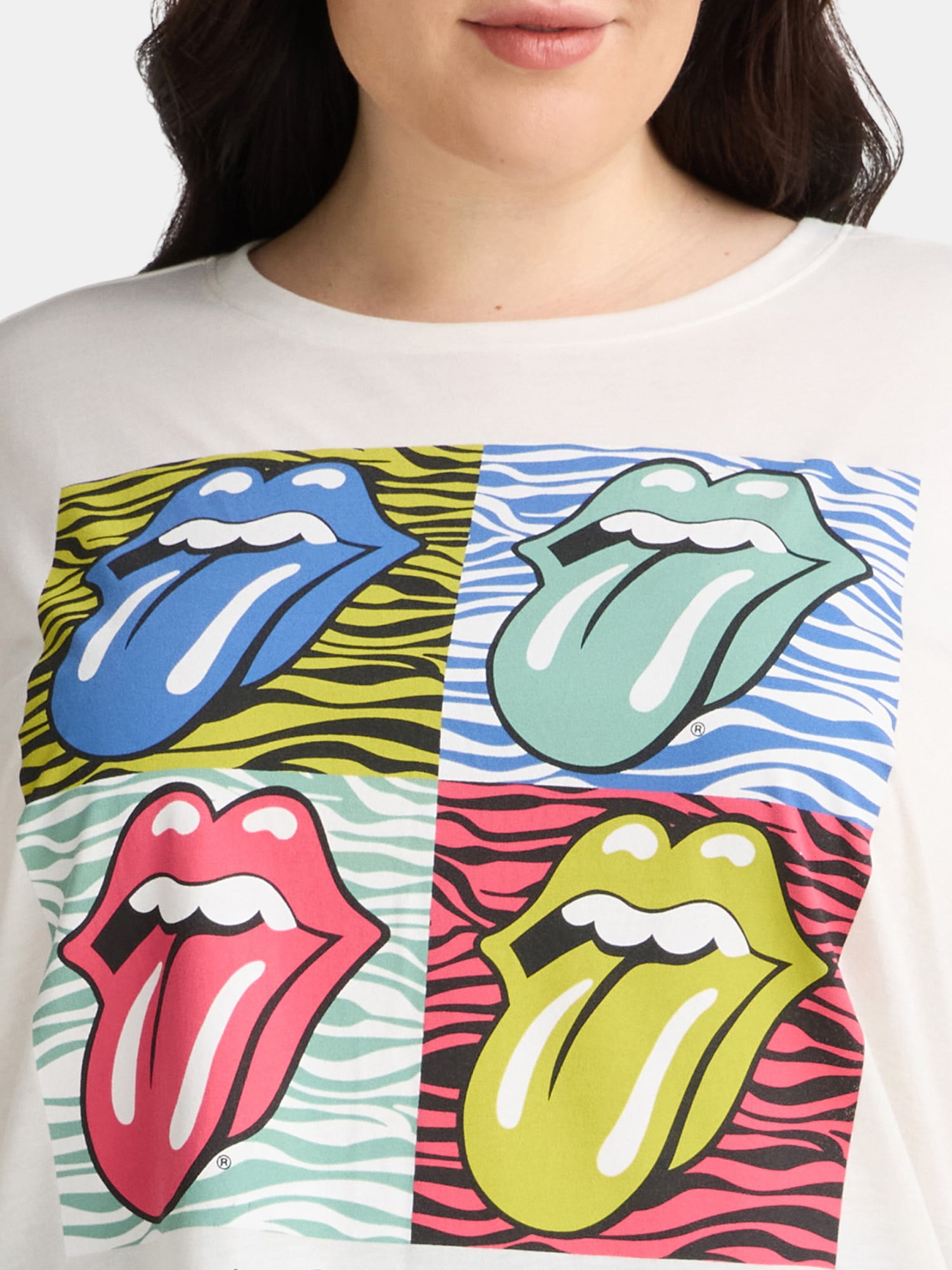 Terra & Sky Women's Plus Size Rolling Stones Band Graphic Tee, Sizes 0X-5X