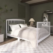 Dream On Me Odelle 5-in-1 Convertible Crib, Baby Crib to Toddler Bed Size Bed, Three Adjustable Mattress Height Positions, White