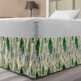 thumbnail image 1 of Woodland Bed Skirt, Old Engraved Vintage Art Colored Ferns Weeds and Herbs Sketch Art Print, Elastic Bedskirt Dust Ruffle Wrap Around for Bedding Decor, 4 Sizes, Off White Multicolor, by Ambesonne, 1 of 2