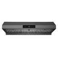 thumbnail image 1 of Hauslane Chef Series 36-Inch PS18 Under Cabinet Range Hood Black Stainless Steel Pro Performance Contemporary Design, Touch Screen, Dishwasher Safe Baffle Filters, Led Lamps, 3-Way Venting, 1 of 11