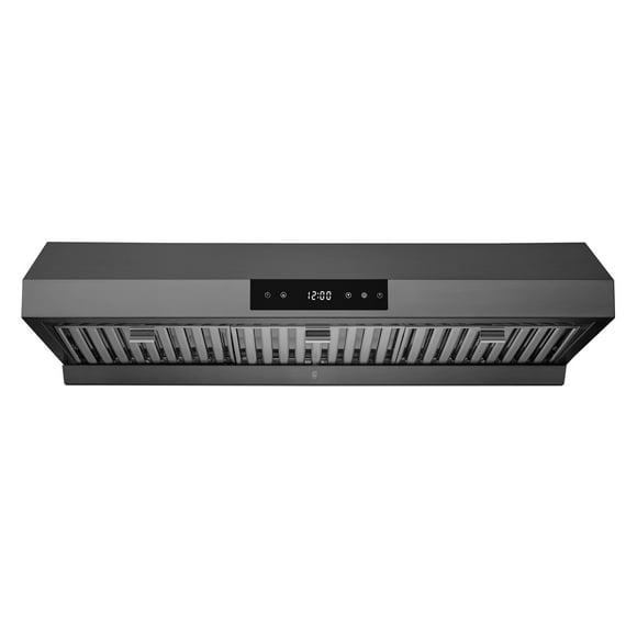 Hauslane Chef Series 36-Inch PS18 Under Cabinet Range Hood Black Stainless Steel Pro Performance Contemporary Design, Touch Screen, Dishwasher Safe Baffle Filters, Led Lamps, 3-Way Venting