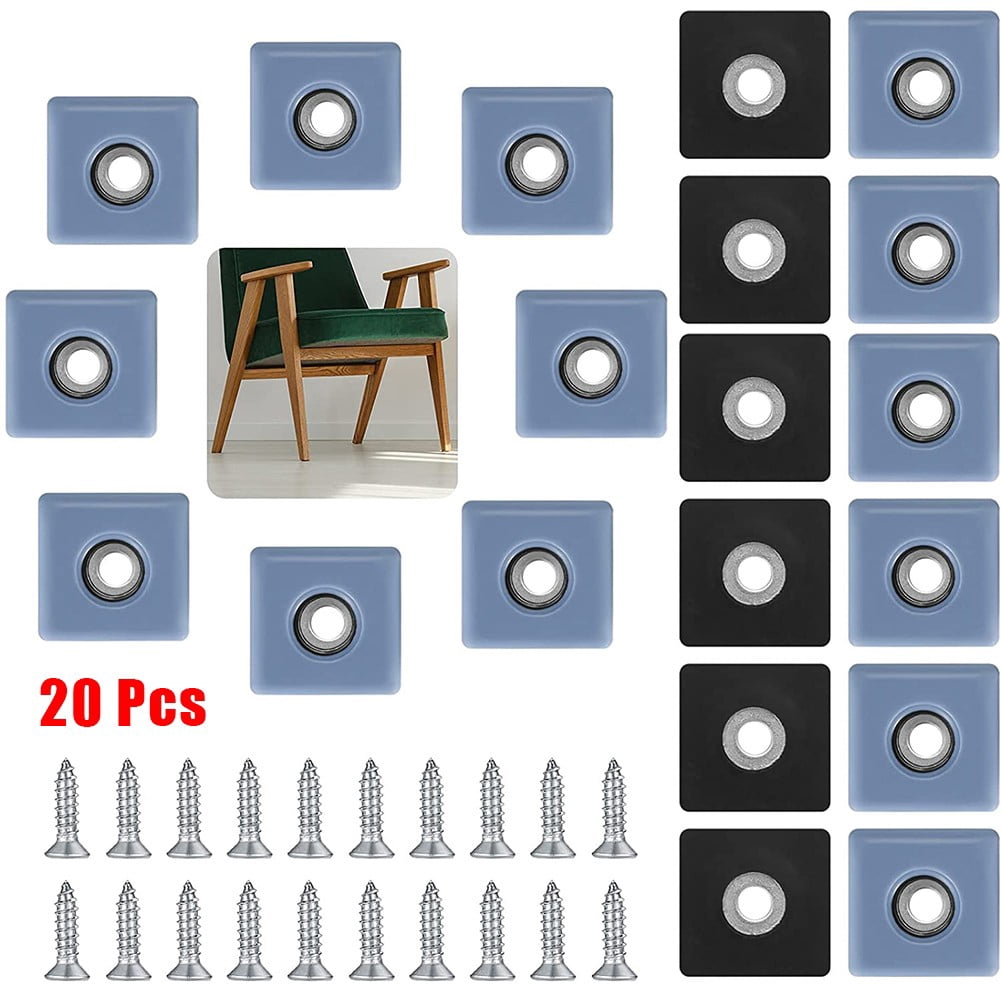 20Pcs Furniture Movers Sliders Gliders Heavy Duty Carpet Hard Floor Easy Removal 40Mm Smile Home
