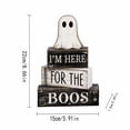 thumbnail image 3 of Happy Haunting Halloween Stacked Ghost Decor 4 Piece Set for Mantel Shelf Tabletop Farmhouse Holiday Displays, 3 of 8
