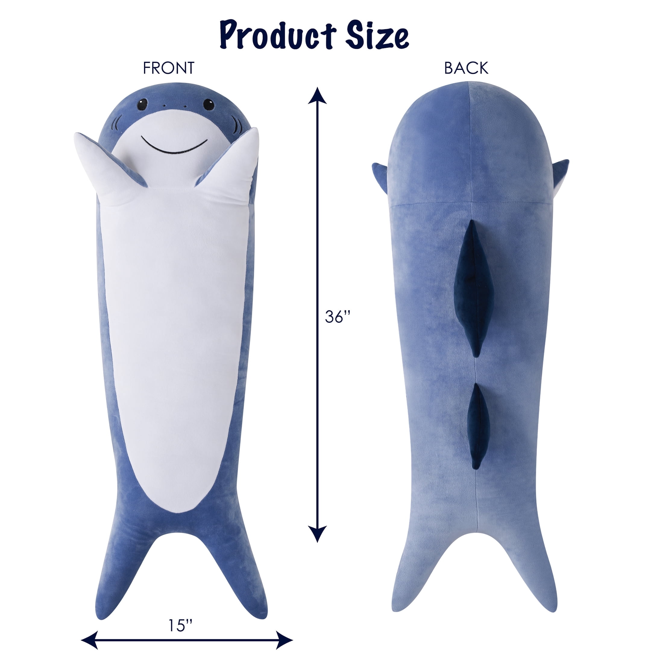 B Kids Shark Squishy Body Pillow, Navy
