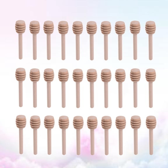 MERRYHAPY Set of 30 Wooden Honey Stirring Sticks for Cooking, Food Prep, Coffee, Tea, and Kitchen Use