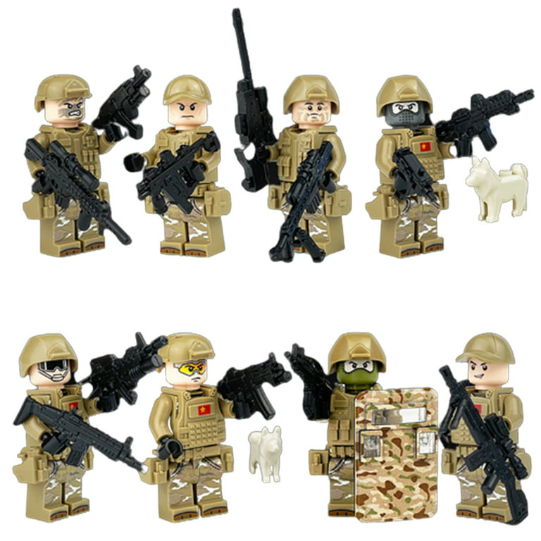 8 Pcs Army Squad War Soldier Minifigure Multi-equipment Building Block War Toy - Walmart.com