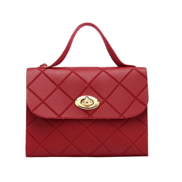 Bolso cuadrado pequeño con rayas rombal, bolso de mano para mujer, bolso pequeño portátil coreano, bolso de moda