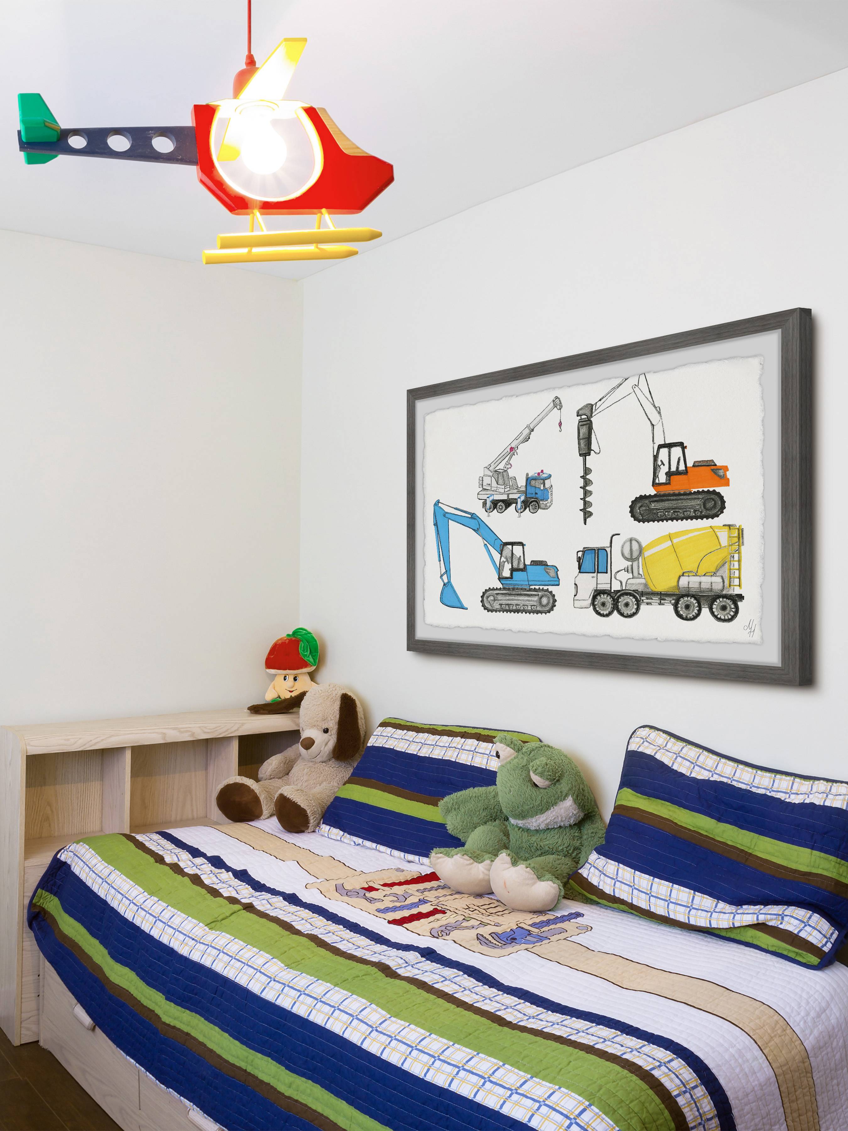 Marmont Hill Powerful Trucks Framed Wall Art