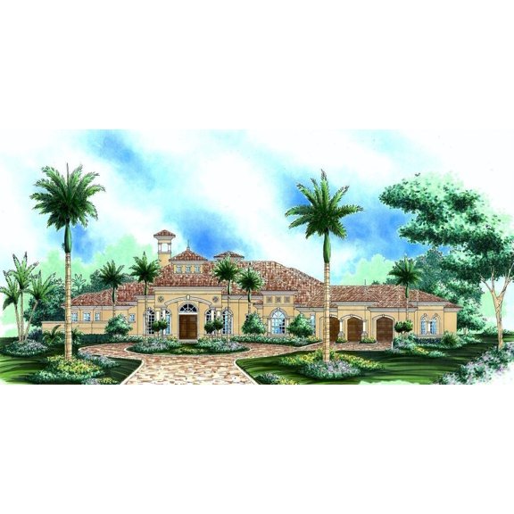 014-3836: CMU European 3 Bed, 5 Bath Luxury Home Plan, 3836 Sq Ft: Full Blueprints with License to Build by Home Plan Marketplace - Lesuto