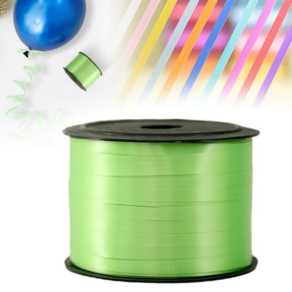 Thin Craft Ribbon Verdsylv 0.5Cm X 100-Yard Elegant Ribbon - Ultra-Thin Wedding & Craft Decoration Material, Versatile Wrapping for Balloons & Gift Presentations, Balloon Tying Ribbon, Green
