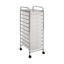 Seville Classics 10-Drawer Organizer Cart, Frost White