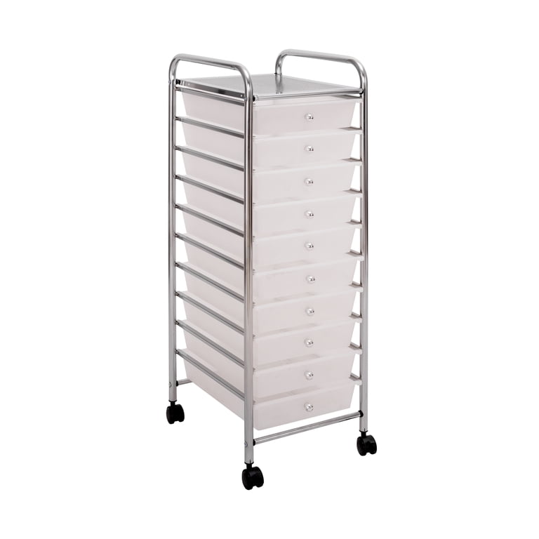 Seville Classics 10-Drawer Organizer Cart, Frost White photo 1