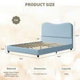thumbnail image 2 of QinaQin Velvet Upholstered Platform Bed Frame with a Loop Pile Headboard, Rounded Corners, Sturdy and Low Profile, High-Strength Wooden Slats, Quiet Operation, and Easy Assembly, 2 of 7
