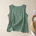 thumbnail image 2 of Staron Women's Casual V Neck Loose Tank Top Solid Color Basic Relaxed Sleeveless Blouse, Green XL, 2 of 4