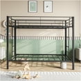 thumbnail image 3 of JERFIT Metal Twin over Twin Bunk Bed Frame with Shelf, No Box Spring Needed, Heavy Duty Steel Construction, Black, 3 of 8