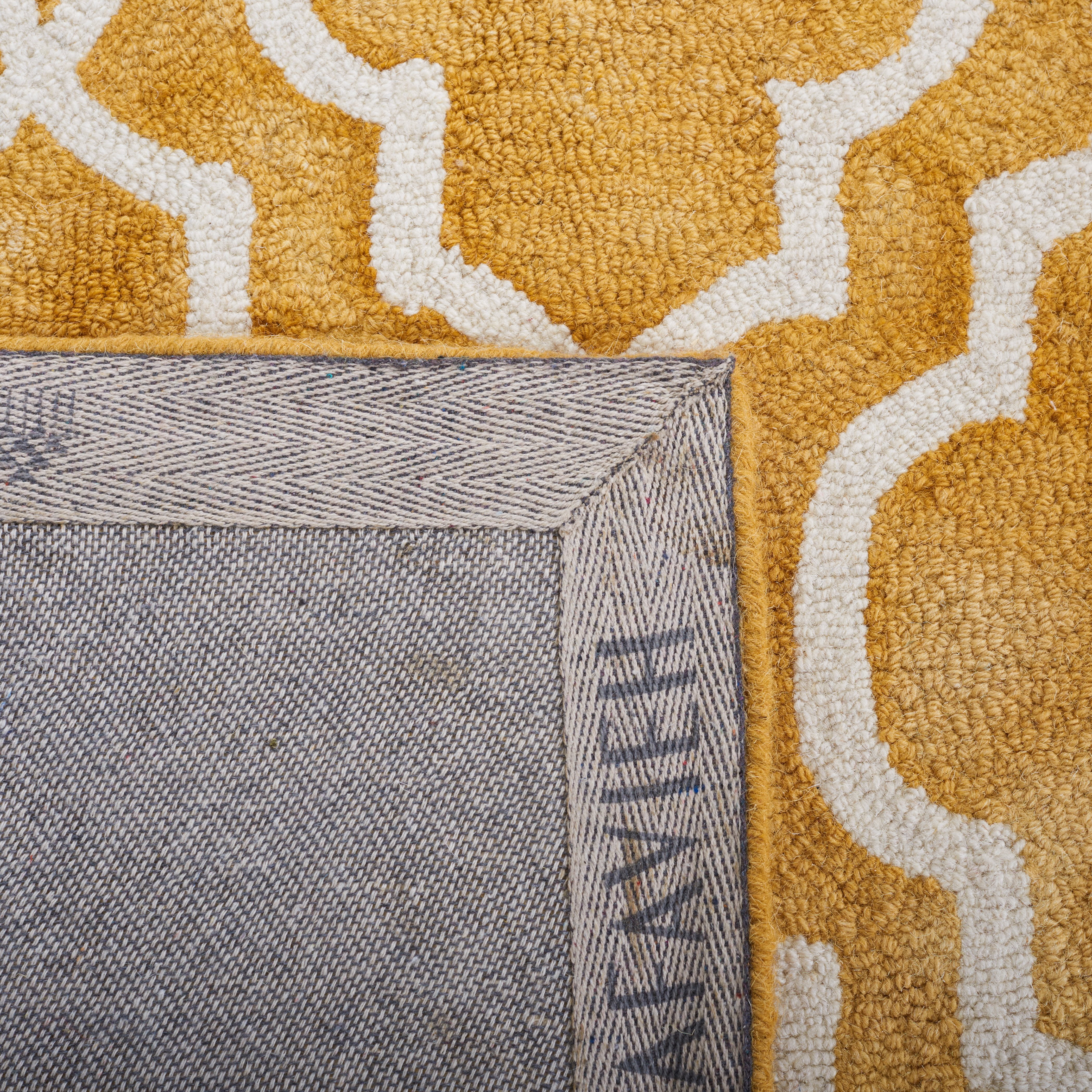 Safavieh Dip Dye Leighton Geometric Wool Area Rug, Gold/Ivory, 9' x 12'