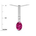 thumbnail image 3 of Star K � Oval 8x6mm Simulated Pink Tourmaline Bar Pendant Necklace, 3 of 9