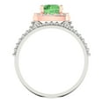 thumbnail image 4 of 1.58 ct Brilliant Round Cut Green Zircon 14k White/Rose Gold Halo Solitaire with Accents Engagement Bridal Wedding Ring Band Set size 10.25, 4 of 7