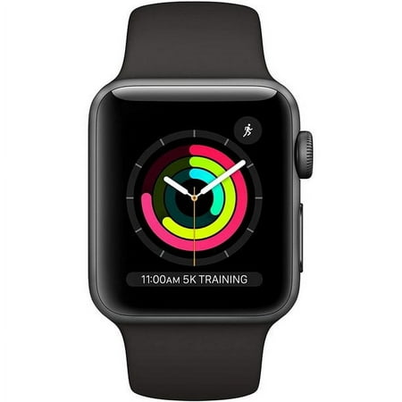 Apple Watch Series 3 - 42mm- GPS + Cellular - Space Gray Aluminum Case - Black Band (Scratch and Dent)