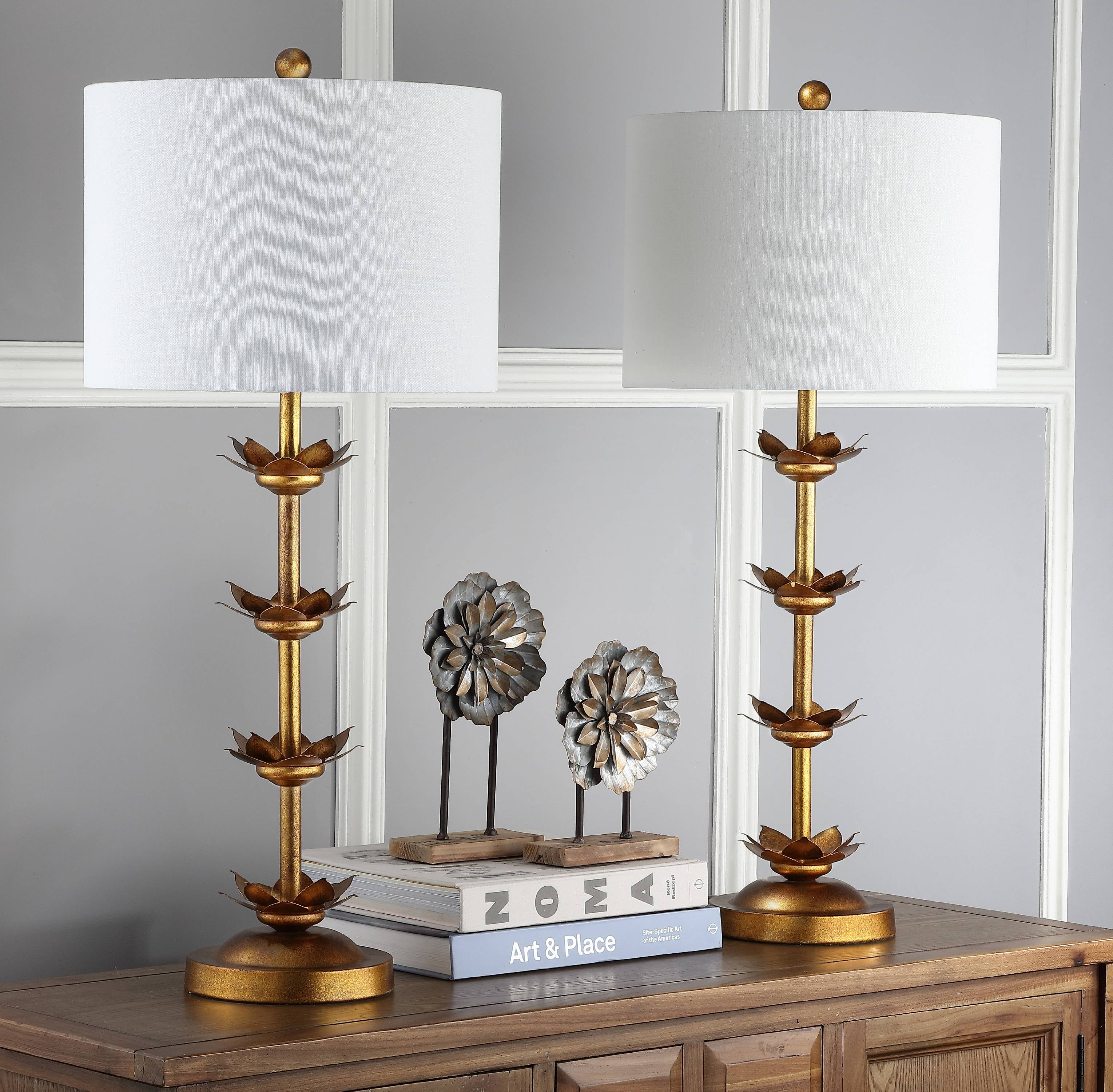 Shop Safavieh Lani Leaf 32 in. H Table Lamp, Antique Gold, Set of 2 from Walmart on Openhaus