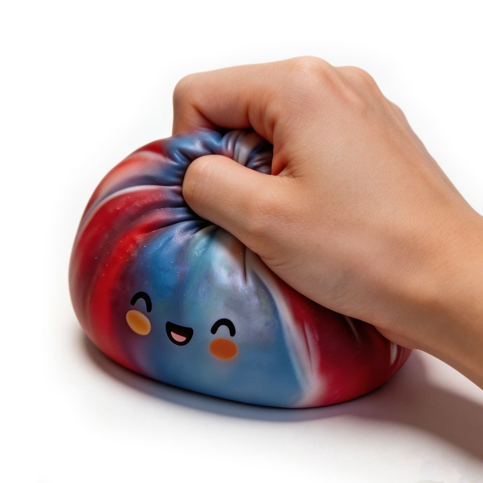 Americana Swirl Dumpling Squishy Toy, Patriotic Red White Blue Stress Ball, Slow Rising Fidget Toy for Anxiety Relief,4th of July Decoration, 3.2 Inch