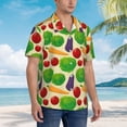 thumbnail image 2 of Lsque Vegetable pattern Hawaiian Shirt for Men, Unisex Summer Beach Casual Short Sleeve Button Down Shirts-X-Large, 2 of 9