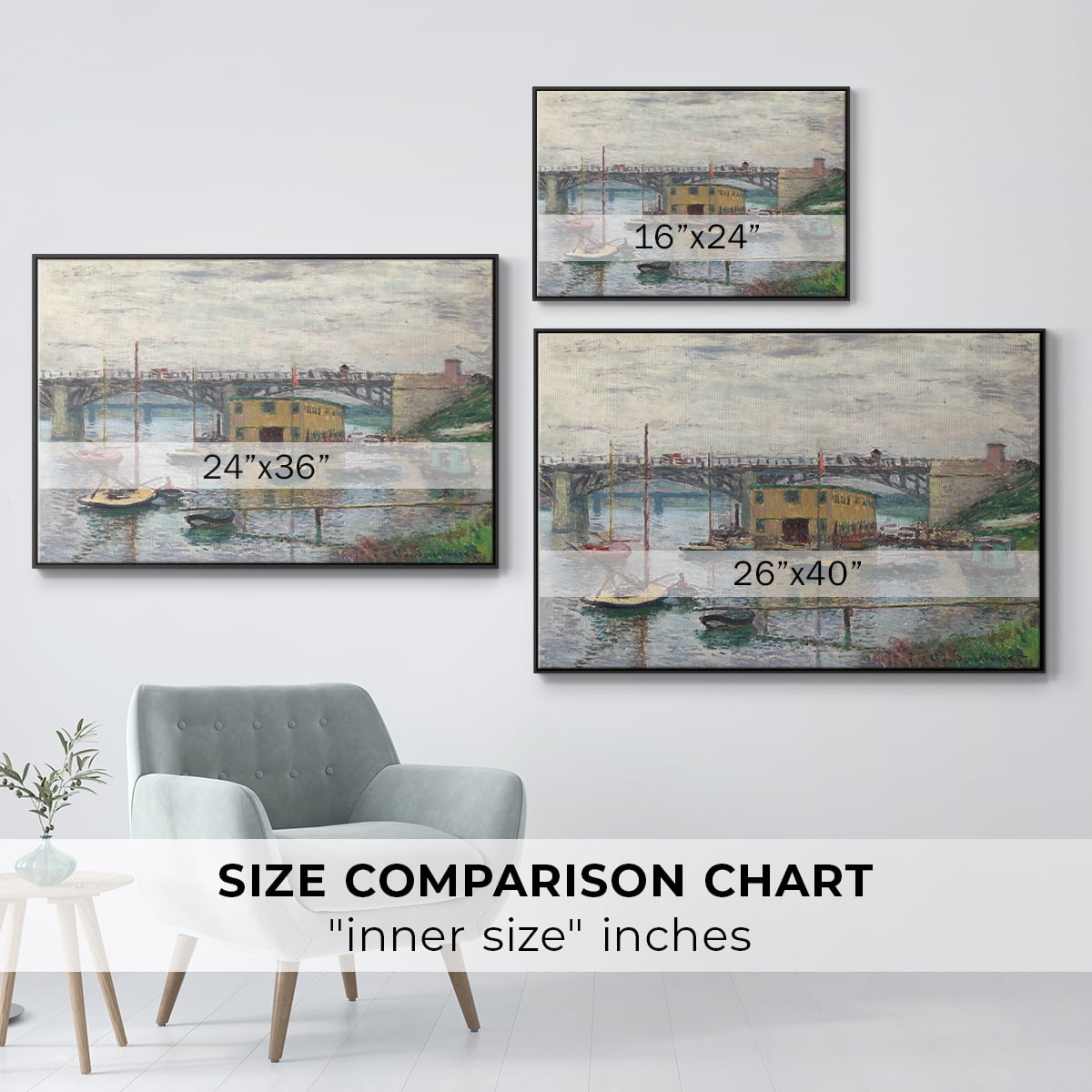 Vintage Landscape-CLV By Wexford Home Framed in Black Wood Gallery Wrapped Canvas 27 in. x 41 in.
