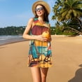 thumbnail image 3 of Balery Vintage Beach Sunset Vestidos de verano para mujer con estampado: vestido holgado sin mangas, vestido playero informal y cómodo para días calurosos., 3 of 7